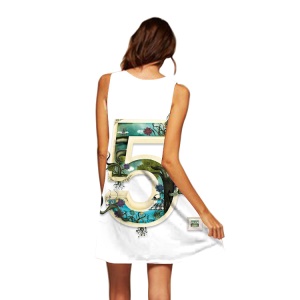 Robe courte avec col rond