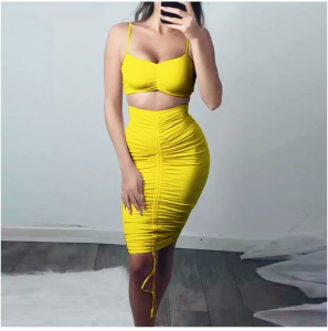 Ensemble mini haut  + jupe courte rétractable