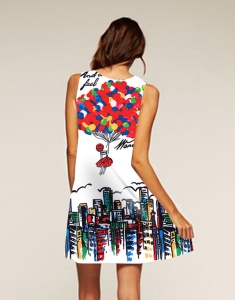 Robe ample décolletée à col rond