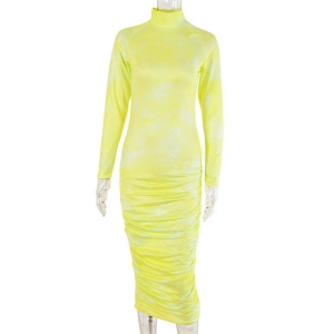 Robe longue avec Manches longues et col roulé