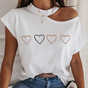 T-shirt femme avec épaule ouverte