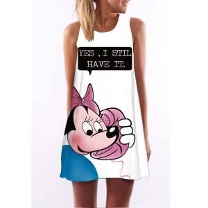 Robe  sans manches décolletée avec col rond