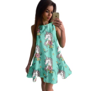 Robe sans manches  à col rond