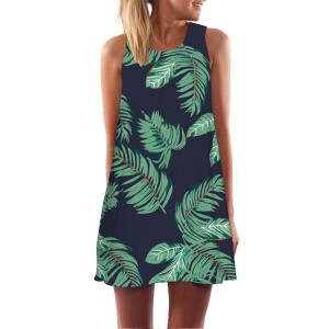 Robe sans manches avec col rond