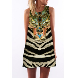Robe  sans manches décolletée avec col rond