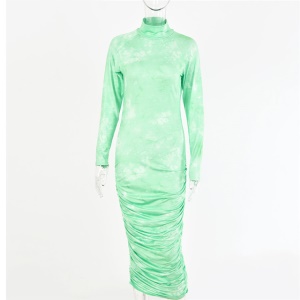 Robe longue avec Manches longues et col roulé