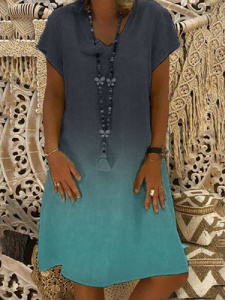 Robe taille évasée à manches courtes et imprimées
