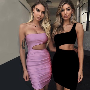 Robe sexy Manche unique Ouverture au ventre