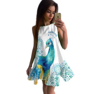 Robe sans manches  à col rond
