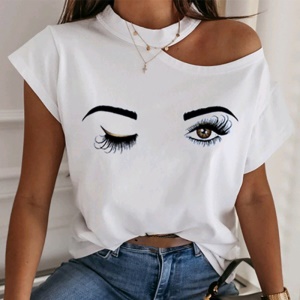 T-shirt femme avec épaule ouverte