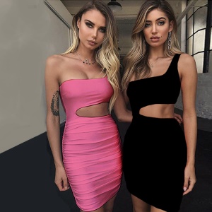 Robe sexy Manche unique Ouverture au ventre