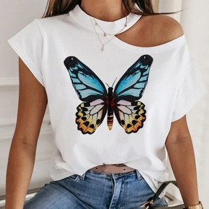 T-shirt femme avec épaule ouverte
