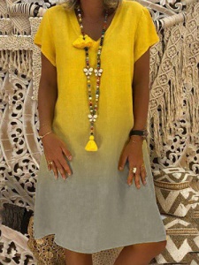 Robe taille évasée à manches courtes et imprimées