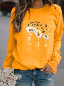 Top sweat léger à longues manches sans capuche