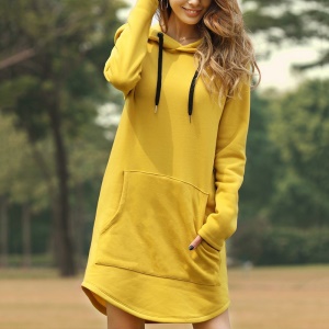 Sweat long évasé à capuche style robe