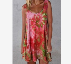 Robe courte décontractée à bretelle large