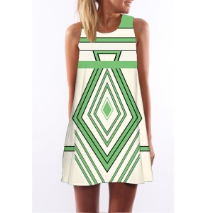 Robe  sans manches décolletée avec col rond