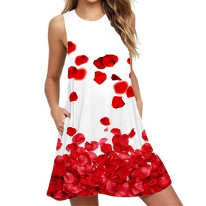 Robe ample décolletée sans manches  avec poches
