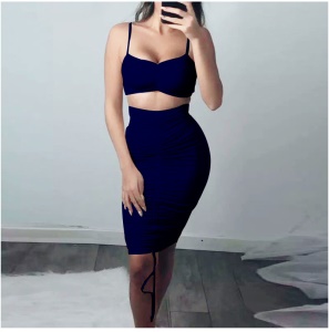 Ensemble mini haut  + jupe courte rétractable
