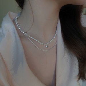 Collier de perles amour ensemble de deux pièces