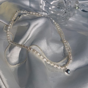 Collier de perles amour ensemble de deux pièces