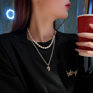 Collier de perles amour ensemble de deux pièces