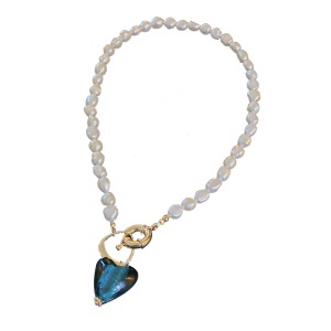 Collier de perle pendentif en cœur