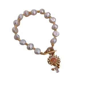 Bracelet de perles à fermoir encre