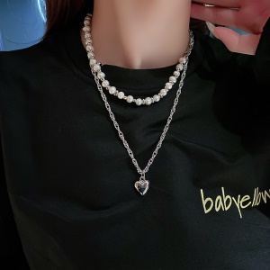 Collier de perles amour ensemble de deux pièces