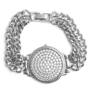 Bracelet à double rangées de mailles