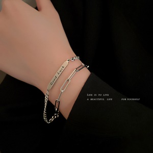 Bracelet acier double maille