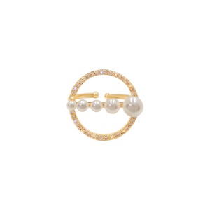 Bague doré avec perles