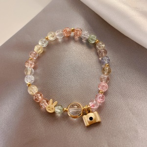 Bracelet fraise en cristal et perle