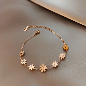 Bracelet de pétales en acier titane