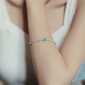 Bracelet en cristal diamant et bleu