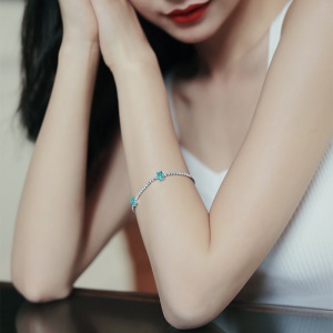 Bracelet en cristal diamant et bleu