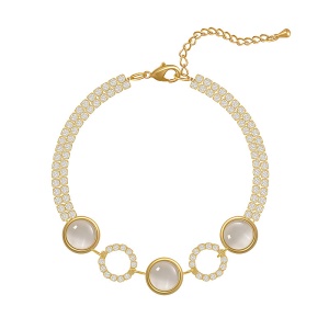 Bracelet a double alignement incrustré de cristaux