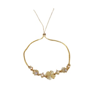 Bracelet floral serti de cristaux de pierre