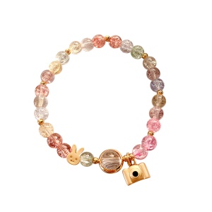 Bracelet fraise en cristal et perle