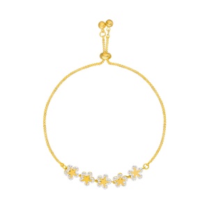 Bracelet réglable ornement perle fleur