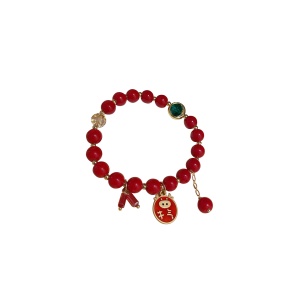 Bracelet a perle et pendentif animaux ferme