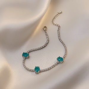 Bracelet en cristal diamant et bleu