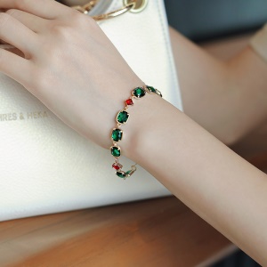 Bracelet  couleur émeraude et or