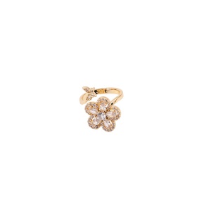 Bague carrée dore sertie cristaux