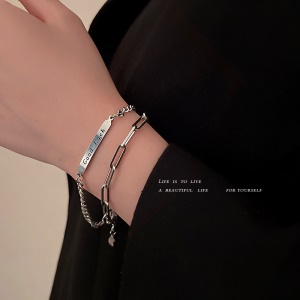 Bracelet acier double maille