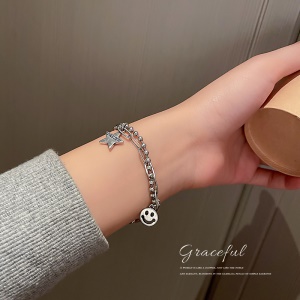 Bracelet 2en1 type argenté
