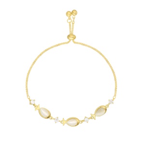 Bracelet doré ornement cristal