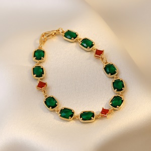 Bracelet  couleur émeraude et or