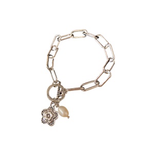 Bracelet en perles avec boucle en T Fleurs