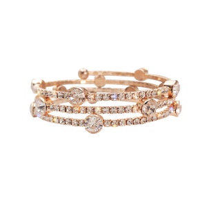 Bracelet multicouche orné en pierre de cristal